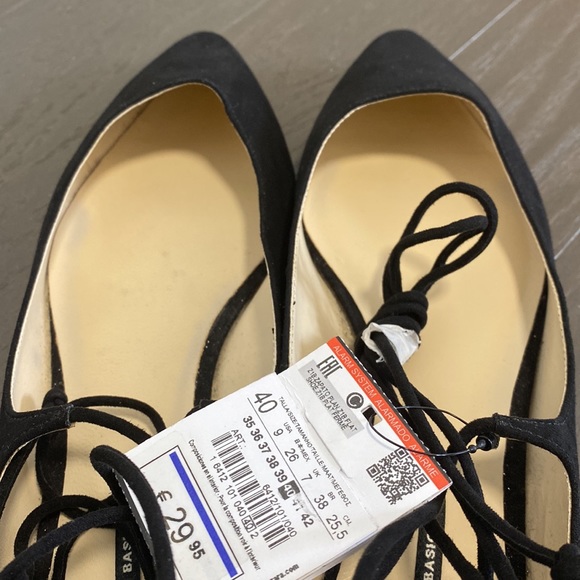 ZARA Basic Collection Black Flats Ankle Tie (US 9/EU 40) (NWT) - Picture 6 of 8
